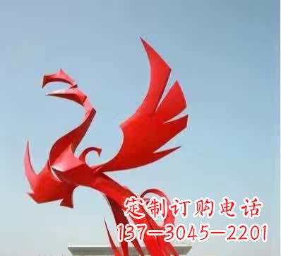 河南不锈钢铁艺凤凰雕塑美丽的象征