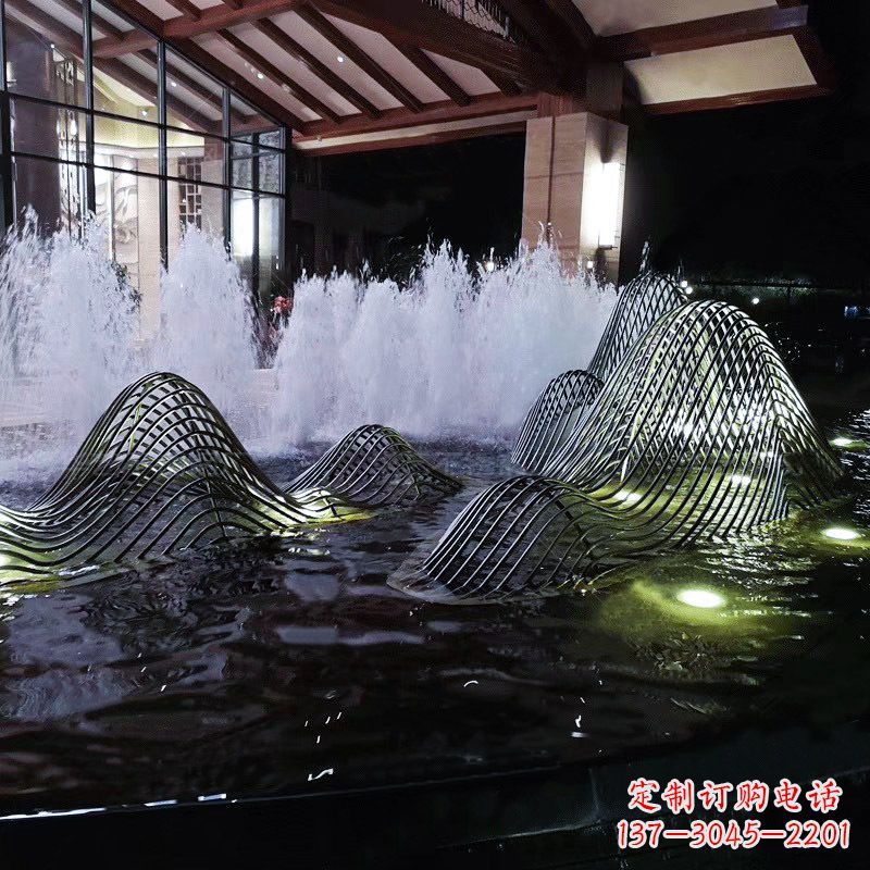 河南不锈钢铁艺水景假山精美雕塑艺术