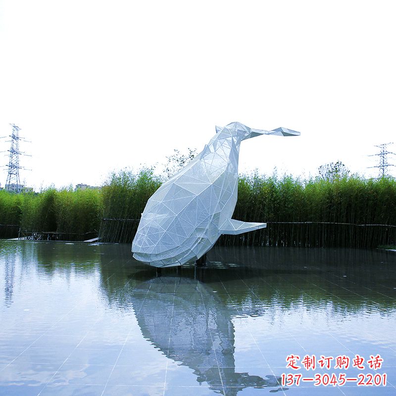 河南精美的不锈钢鲸鱼雕塑