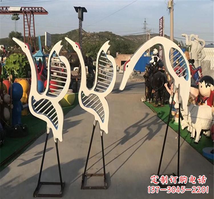 河南不锈钢仙鹤雕塑 (2)