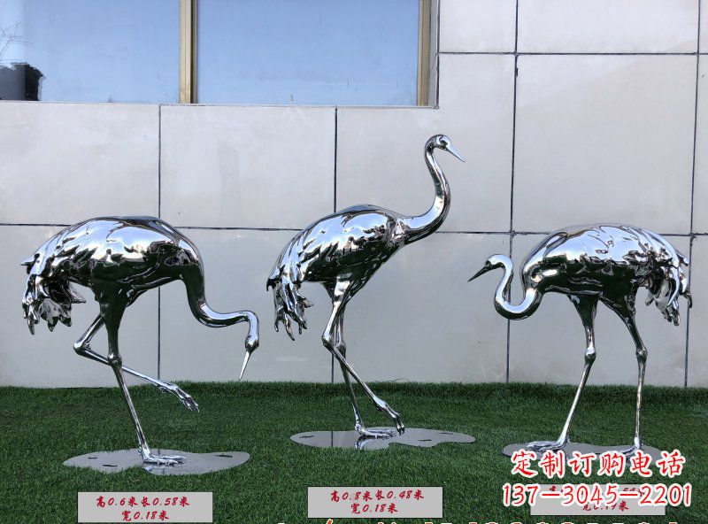 河南不锈钢仙鹤雕塑传承中国古典美感