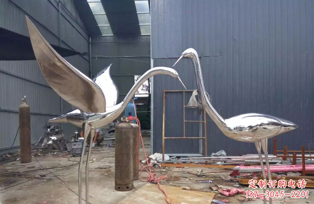 河南不锈钢仙鹤雕塑传承中国文化