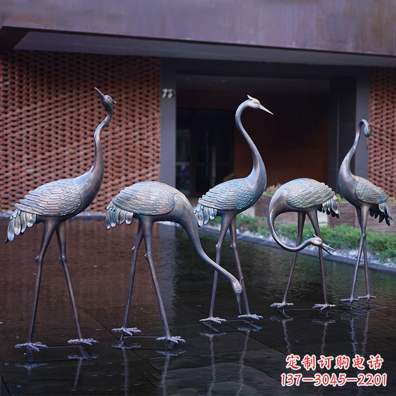 河南不锈钢仙鹤飞翔雕塑