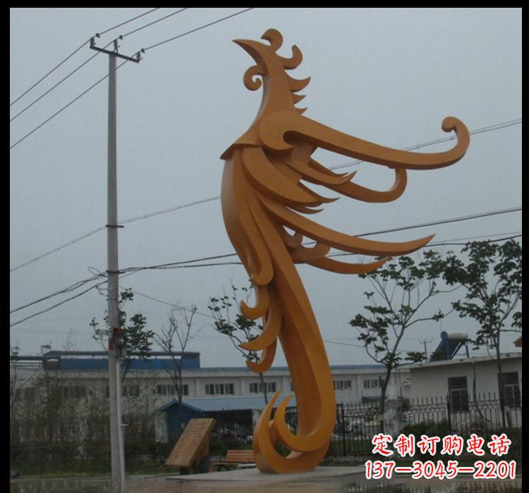 河南不锈钢凤凰雕塑抽象艺术的精美杰作