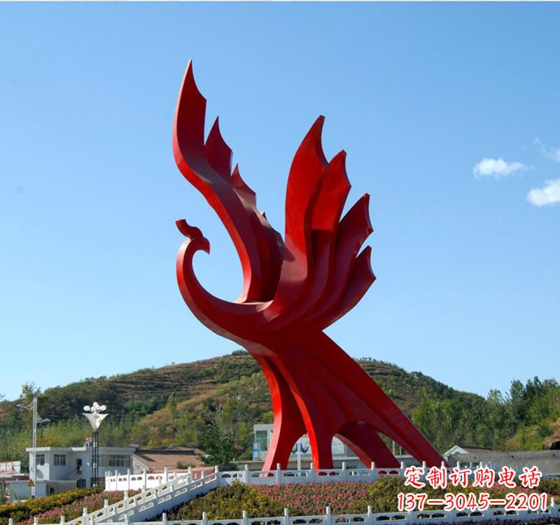 河南不锈钢现代凤凰雕塑——给都市带来灵动之美