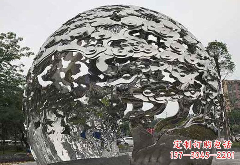 河南不锈钢祥云镂空球拱门雕塑