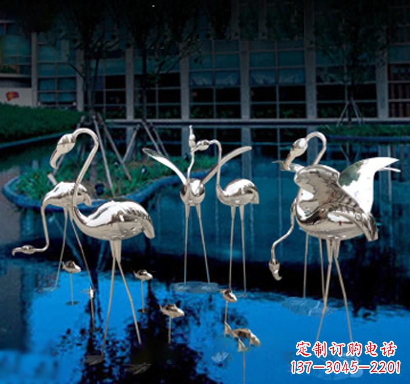 河南不锈钢小区动物仙鹤雕塑