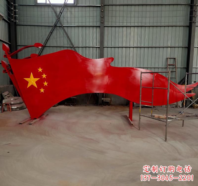 河南不锈钢校园党旗标志雕塑