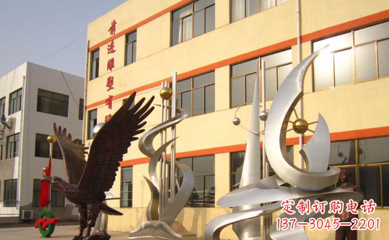 河南不锈钢雄鹰雕塑 (2)