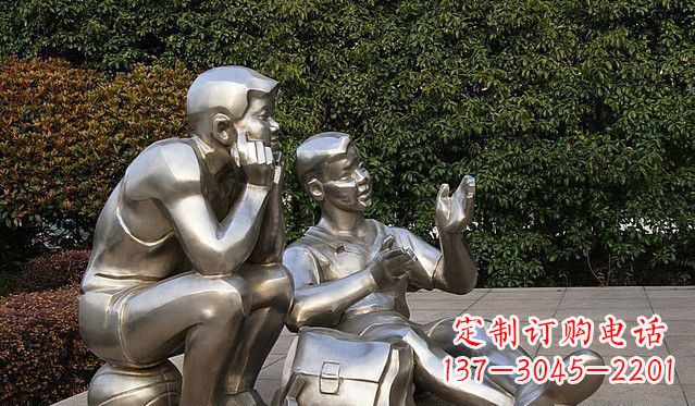 河南不锈钢的学生雕塑