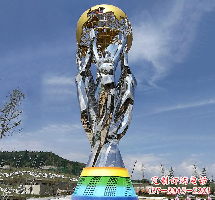 河南不锈钢艺术地球仪雕塑精美的艺术装置