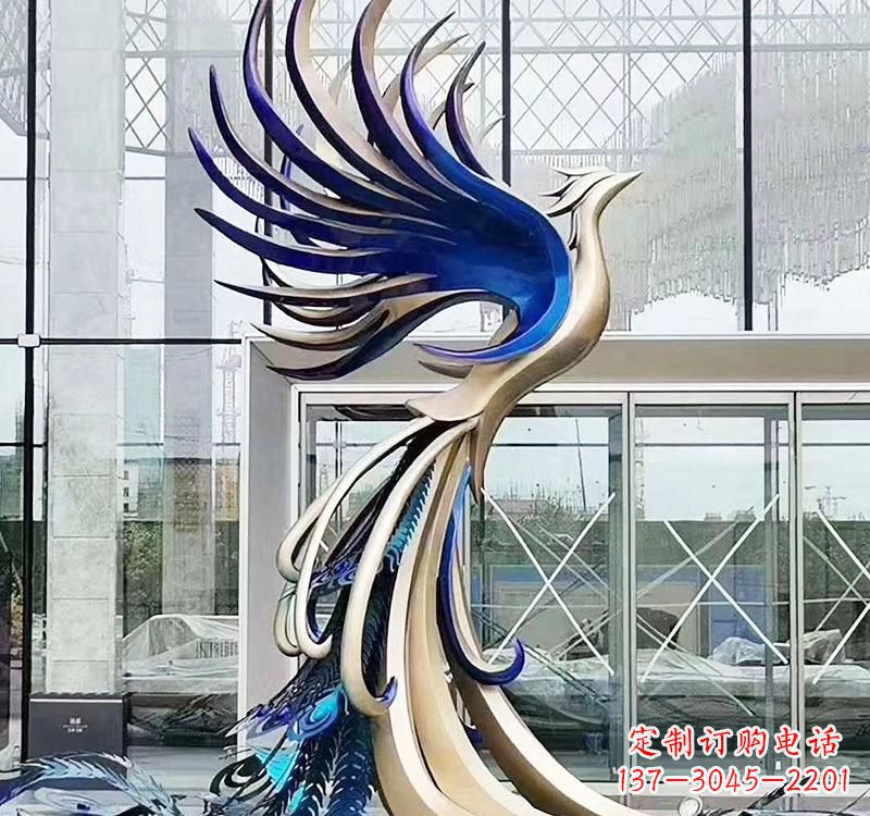 河南不锈钢艺术凤凰雕塑