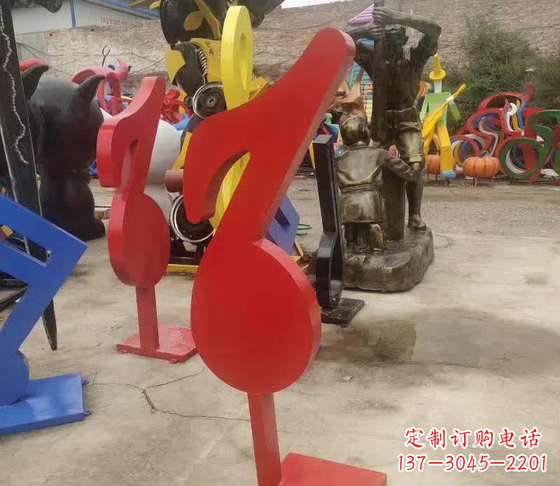 河南不锈钢音符雕塑悠扬的音乐美学