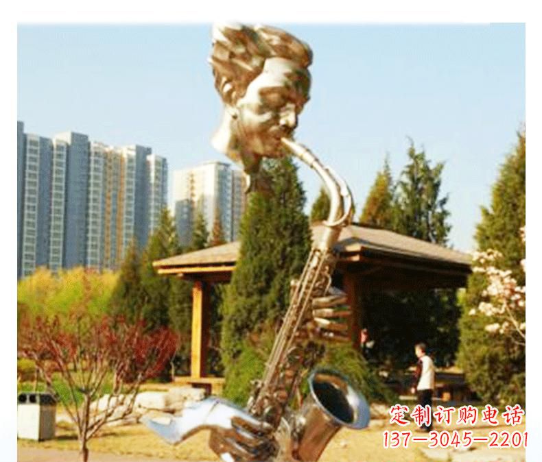 河南不锈钢萨克斯雕塑精美而又抒情