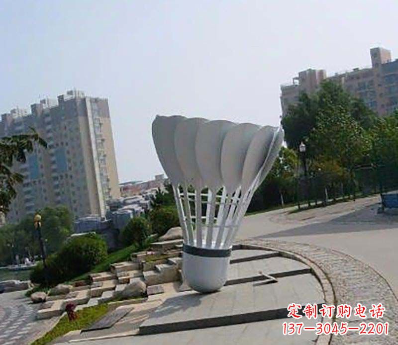 河南不锈钢羽毛球雕塑1