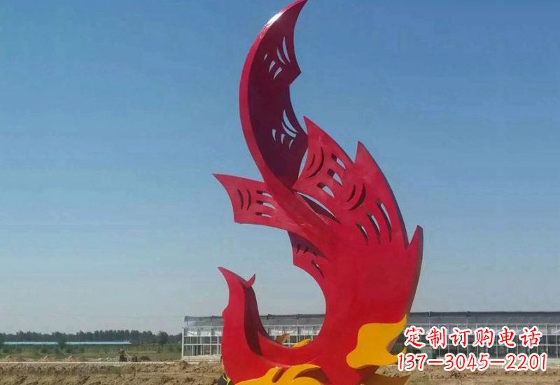 河南凤凰雕塑传承不锈钢园林艺术