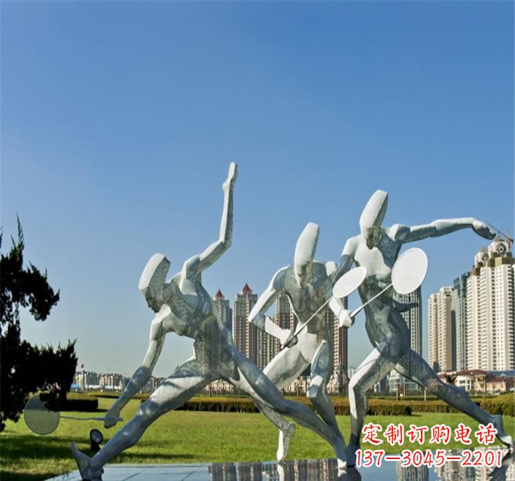 河南不锈钢羽毛球雕塑——拓展你的园林视野