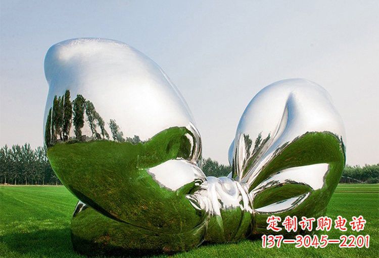 河南艺术之美——不锈钢园林大型蝴蝶结雕塑