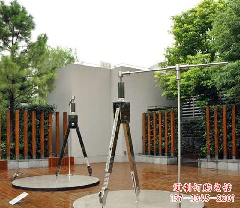 河南不锈钢圆规雕塑