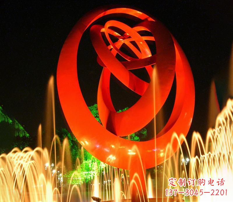 河南不锈钢圆环抽象雕塑