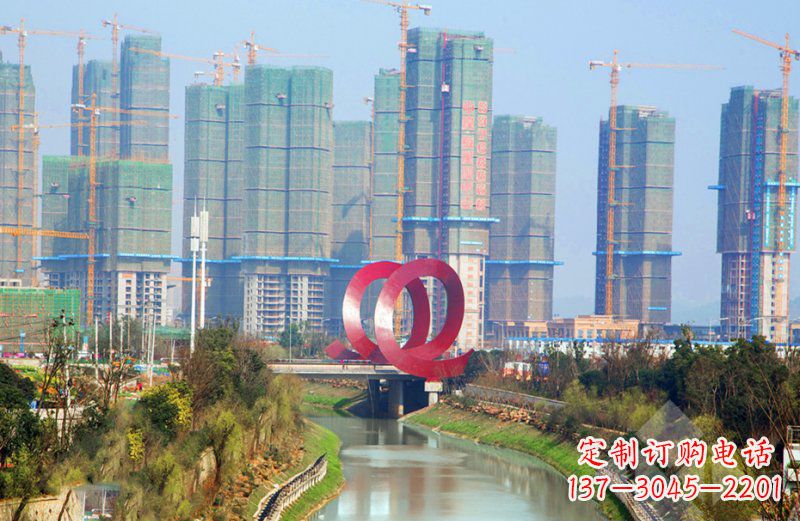 河南不锈钢圆环公园雕塑 (2)