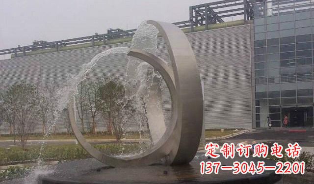 河南不锈钢圆形喷泉雕塑美丽的艺术装置