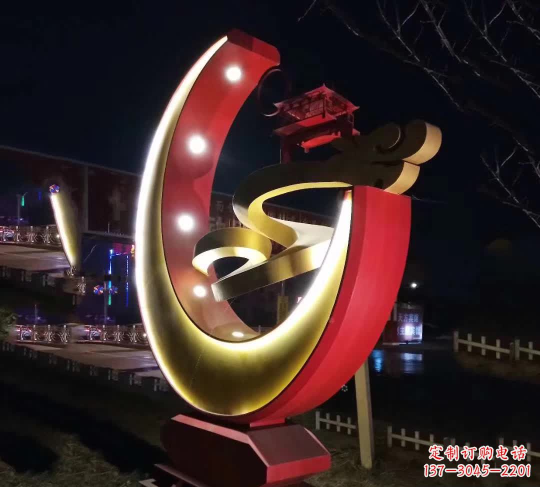 河南不锈钢月亮抽象雕塑——璀璨星空下的绝美艺术
