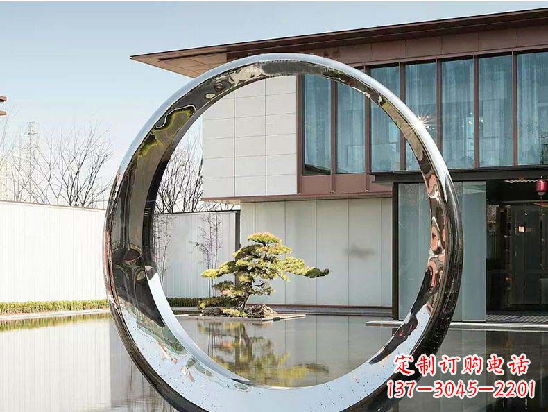 河南不锈钢月亮雕塑精美绝伦