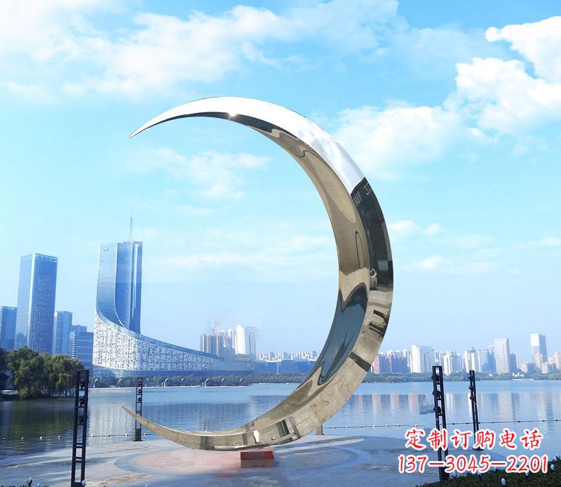 河南不锈钢月亮雕塑