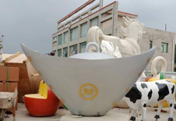 河南不锈钢元宝雕塑精美而珍贵
