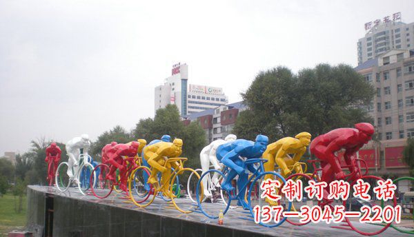 河南不锈钢自行车雕塑激情与美感的结合