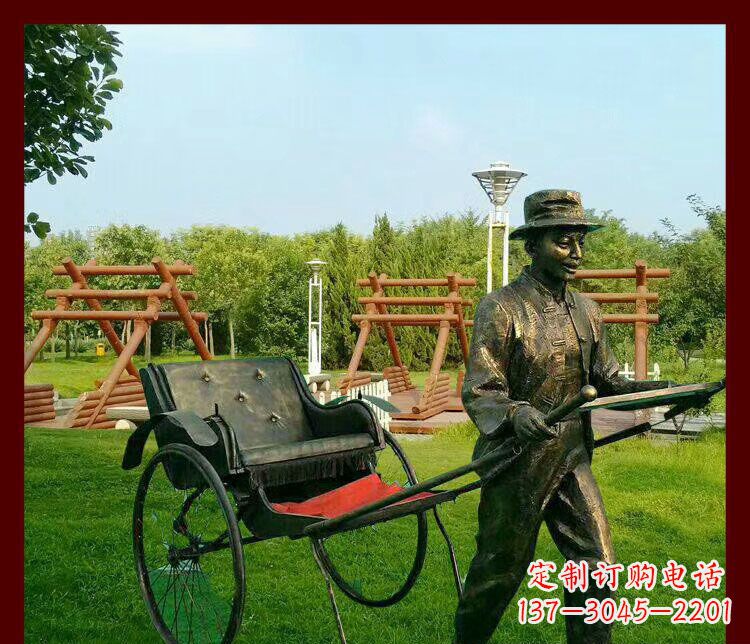 河南细说黄包车夫人雕塑