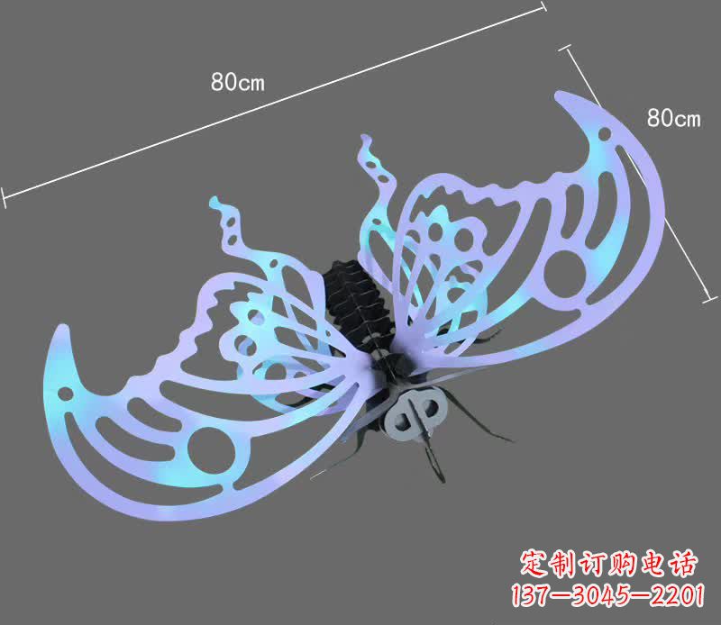 河南彩绘不锈钢蝴蝶雕塑宛如梦幻般的艺术之作