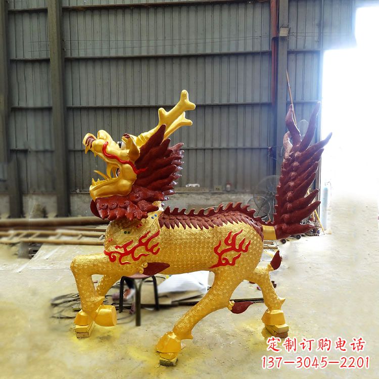 河南精美麒麟铜雕塑