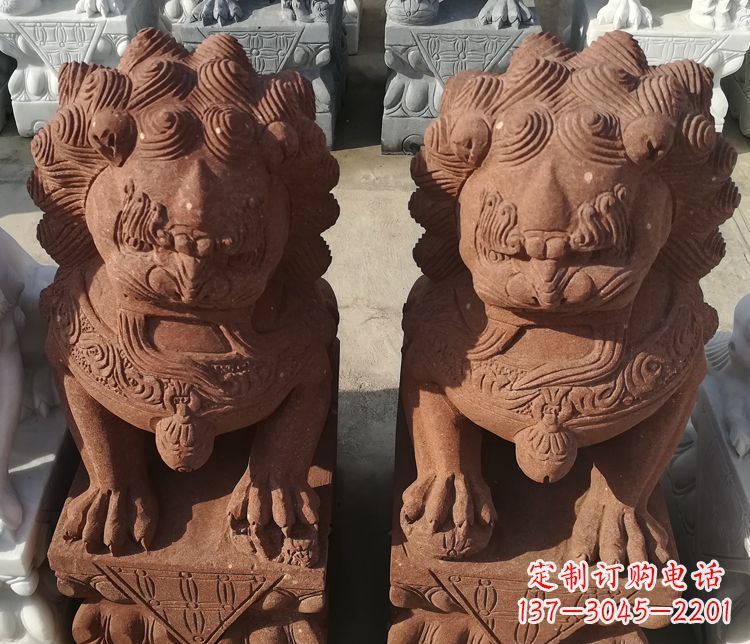 河南踩球狮子门口镇宅石雕