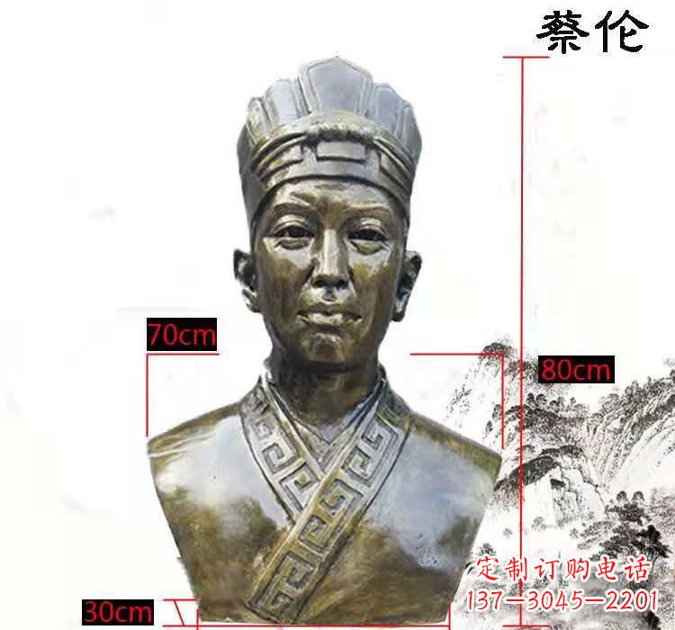 河南蔡伦头像铜雕
