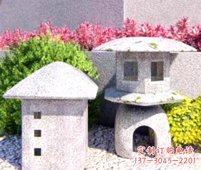 河南草坪大理石雕塑石灯