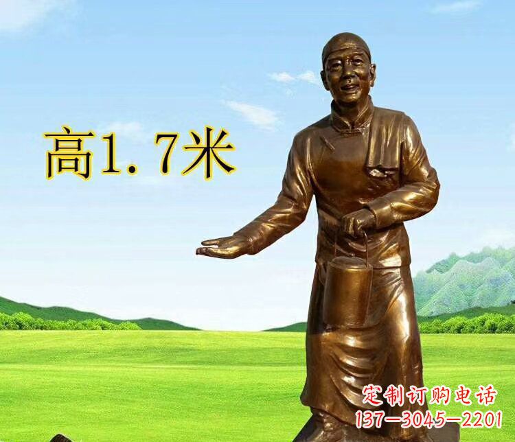 河南店小二雕塑传承经典艺术