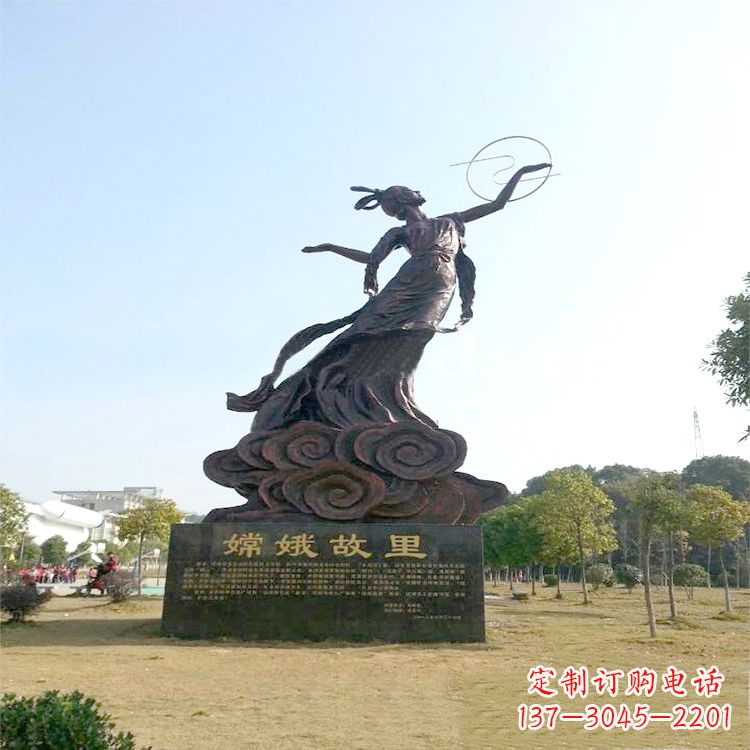河南嫦娥奔月雕塑-景区园林神话人物雕像