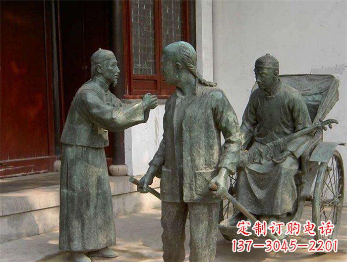 河南车夫拉车古代人物铜雕