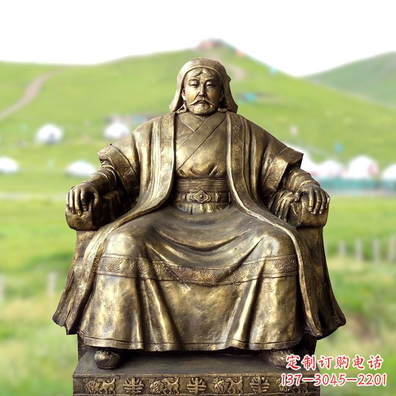 河南成吉思汗一件经典的玻璃钢雕塑