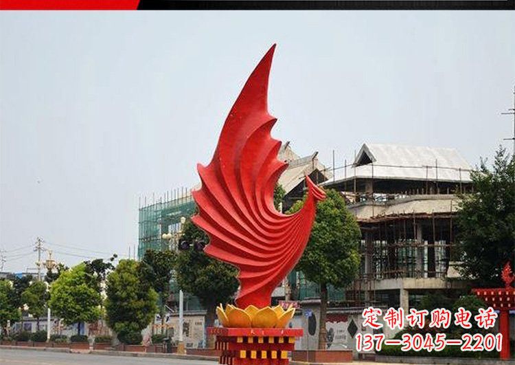河南城市不锈钢抽象凤凰雕塑