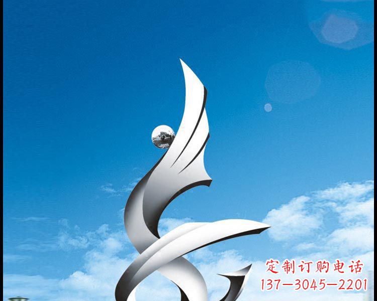 河南城市不锈钢抽象凤凰雕塑12