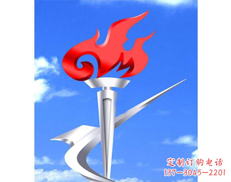 河南城市文化的象征——不锈钢火炬雕塑