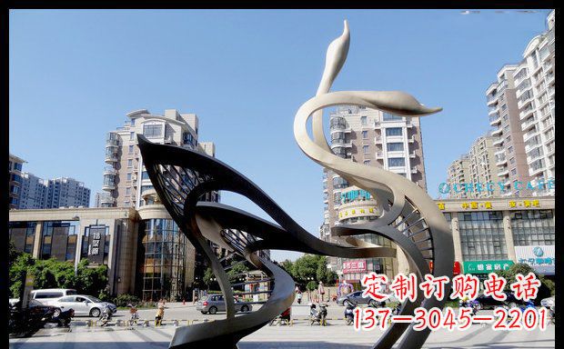河南城市不锈钢抽象天鹅雕塑