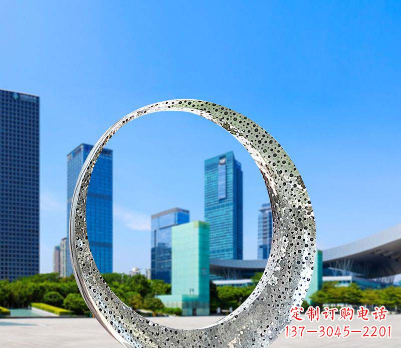 河南美丽圆环——不锈钢灯饰雕塑