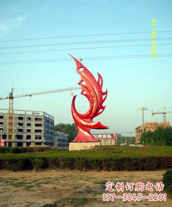 河南不锈钢凤凰雕塑传承传统文化的艺术精品