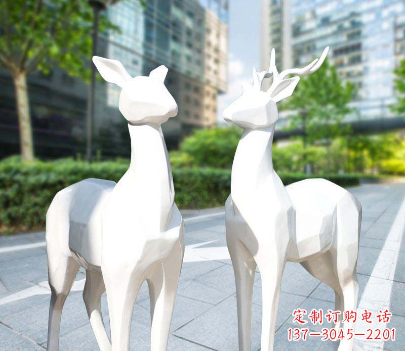 河南城市不锈钢块面动物鹿
