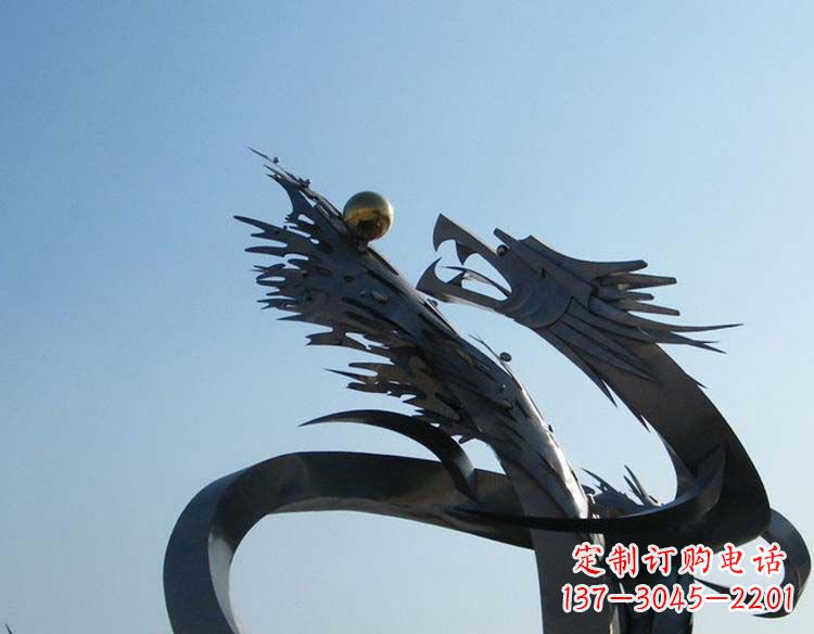 河南不锈钢龙雕塑精细的手工艺品