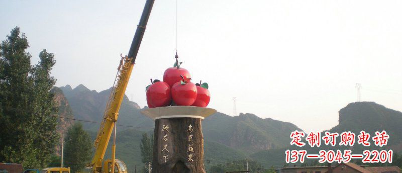 河南城市不锈钢苹果标志雕塑